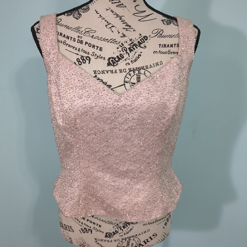 Zola Evening pink Beaded sleeveless Top 10